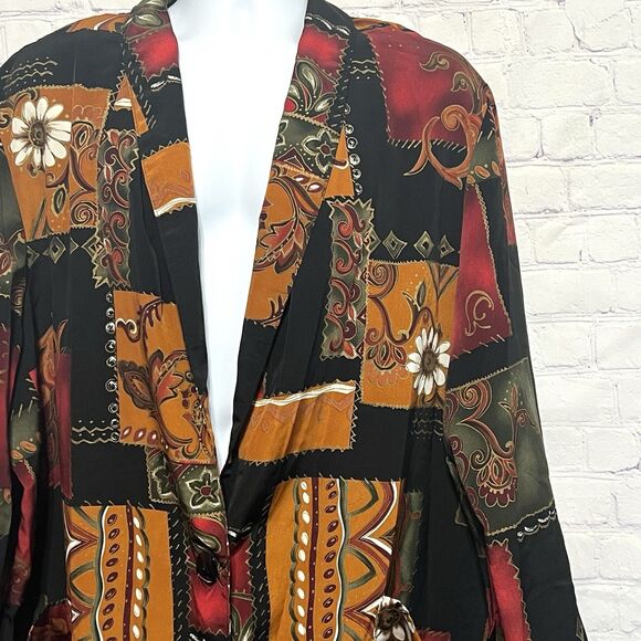 Kensington Square Vintage Women's Blazer Made in USA Brown Single Button Size 3X - Picture 1 of 13